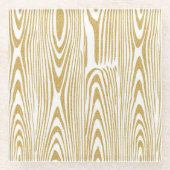 光沢のある金ゴールドグリッター木製リングや輪 ガラスコースター (正面)