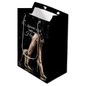 光沢のある金ゴールドシューズグリッター ミディアムペーパーバッグ (正面アングル)