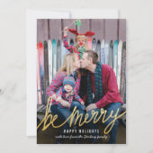 光沢のある金ゴールドスクラシッククリスマスフォトカード シーズンカード (正面)