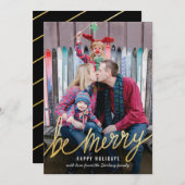 光沢のある金ゴールドスクラシッククリスマスフォトカード シーズンカード (正面/裏面)