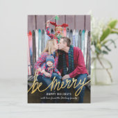 光沢のある金ゴールドスクラシッククリスマスフォトカード シーズンカード (スタンド正面)