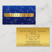 光沢のある金ゴールドダンデロン紙吹雪ブルーマリンビップ 名刺 (正面/裏面)