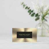 光沢のある金ゴールドトーンステンレス鋼の外観 名刺 (スタンド正面)