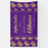 光沢のある金ゴールドバラパーティーバナー 横断幕 (縦)