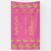 光沢のある金ゴールドバラパーティーバナー 横断幕 (縦)