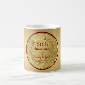 光沢のある金ゴールドフローラダマスク コーヒーマグカップ (中央)