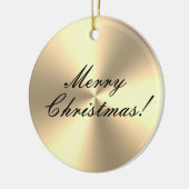 光沢のある金ゴールドメタリックカスタムテクスチャのクリスマスツリー セラミックオーナメント (左)