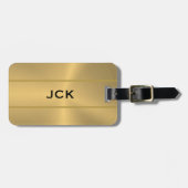 光沢のある金ゴールドメタリックテクスチャ ラゲッジタグ (正面横)