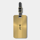 光沢のある金ゴールドメタリックテクスチャ ラゲッジタグ (正面縦)
