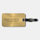 光沢のある金ゴールドメタリックテクスチャ ラゲッジタグ (裏面横)