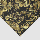 光沢のある金ゴールドヴィンテージフローラのマスク 薄葉紙 (詳細)