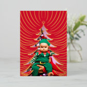 光沢のある金ゴールド抽象芸術ツリー写真クリスマスフォイルホリ 箔シーズンカード (立ち正面)