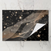 光沢のある金ゴールド星ストリングライト紙ランチョンマット ペーパーパッド (折り畳み)