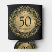 光沢のある金ゴールド渦巻き円枠結婚50番目 缶クーラー (裏面)
