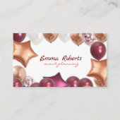 光沢のある金ゴールド紫色のバルーンの名刺 名刺 (正面)