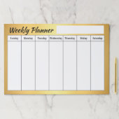 光沢のある金ゴールド週間プランナーシート紙パッド ペーパーパッド (インサイチュ)