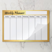 光沢のある金ゴールド週間プランナーシート紙パッド ペーパーパッド (折り畳み)
