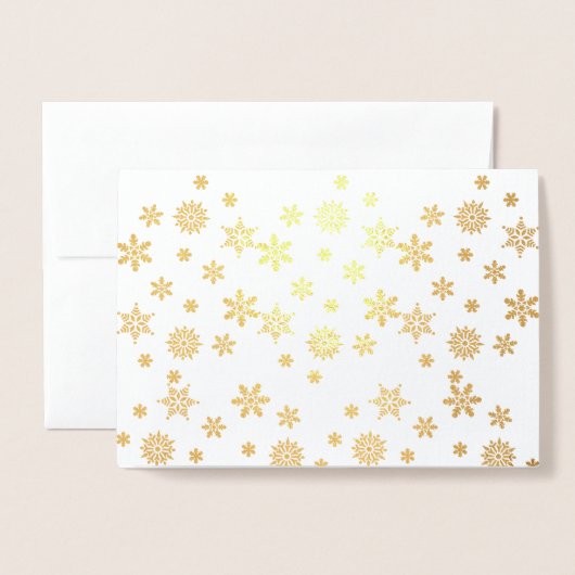 光沢のある金ゴールド雪 箔カード (封筒付き正面)