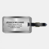 光沢のある金フェイク属銀ブラックタイポグラフィ ラゲッジタグ (裏面横)