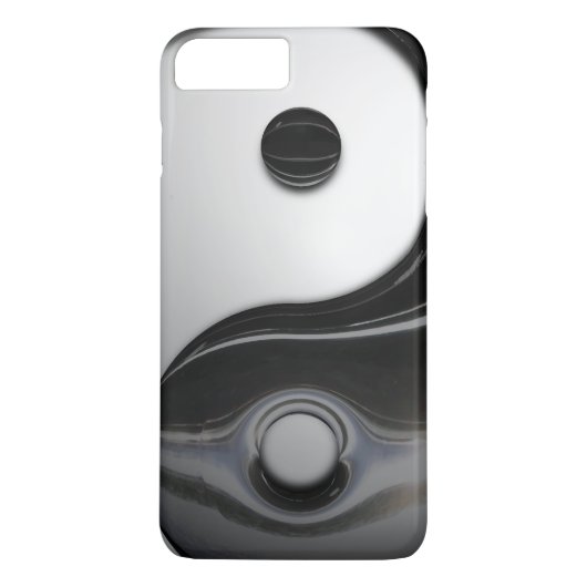 光沢のある金属インとヤン記号 Case-Mate iPhoneケース (裏面)