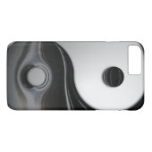 光沢のある金属インとヤン記号 Case-Mate iPhoneケース (裏面(横))