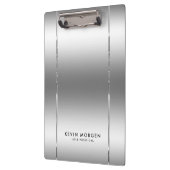 光沢のある金属シルバーグレーの背景 クリップボード (左)