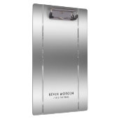 光沢のある金属シルバーグレーの背景 クリップボード (右)