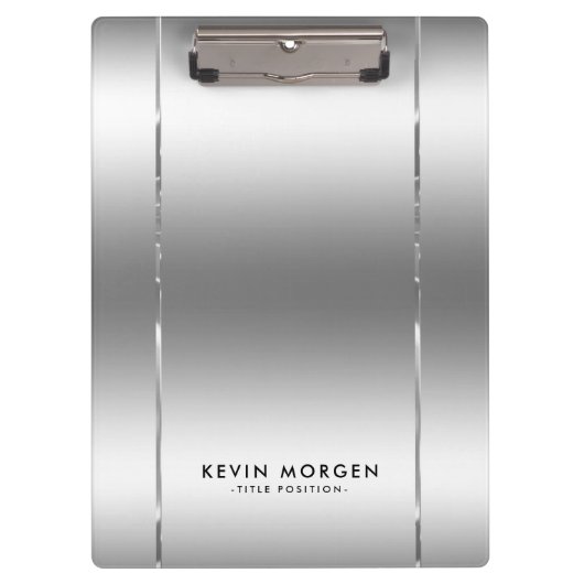 光沢のある金属シルバーグレーの背景 クリップボード (正面)