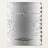 光沢のある金属ステンレス鋼とグレーダンパー プランナー手帳 (裏面)