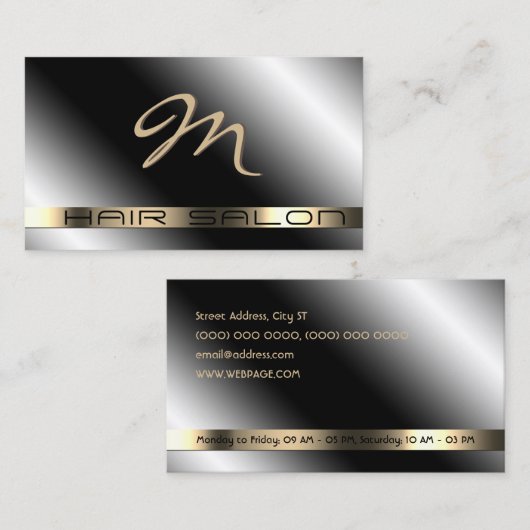 光沢のある金属テクスチャ  名刺 (正面/裏面)