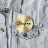 光沢のある金属金ゴールドの大きなピンバックボタン 缶バッジ (インサイチュ)