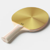 光沢のある金属金ゴールドテクスチャモノグラム 卓球ラケット (正面アングル)