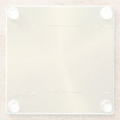 光沢のある金属金ゴールドテクスチャ背景モノグラム ガラスコースター (裏面)