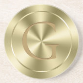 光沢のある金属金ゴールドフェイクステンレス鋼 コースター (正面)