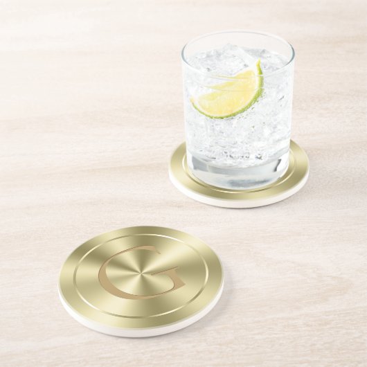 光沢のある金属金ゴールドフェイクステンレス鋼 コースター (側面)