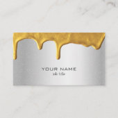 光沢のある金属銀金ゴールド乾燥ファンシー 名刺 (正面)