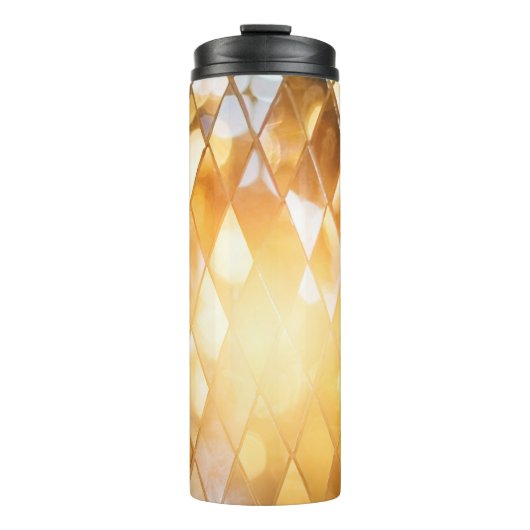 光沢のある金色のモザイクガラス タンブラー (正面)