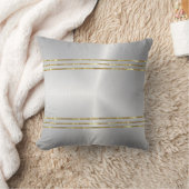 光沢のある銀フェイク色と金ゴールドメタリック背景 クッション (ブランケット)