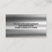 光沢のある銀メタリック 名刺 (裏面)