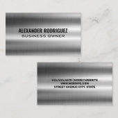 光沢のある銀メタリック 名刺 (正面/裏面)