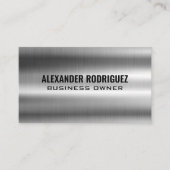 光沢のある銀メタリック 名刺 (正面)