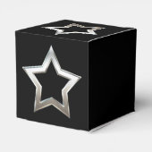 光沢のある銀星形状輪郭デジタルデザイン フェイバーボックス (裏面サイド)