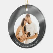 光沢のある銀箔、ベビー1stクリスマス セラミックオーナメント (左)