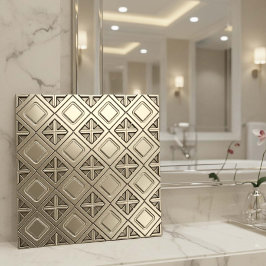 光沢のある錫合金の幾何学模様#13 ID1227 タイル