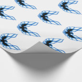 光沢のある青いわめく鶏の包装紙 ラッピングペーパー (角)