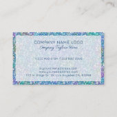 光沢のある青いグリッターのテクスチャ（きらめき） 名刺 (裏面)