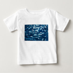 光沢のある青いシークイン ベビーTシャツ
