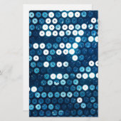 光沢のある青いシークイン 便箋 (正面/裏面)