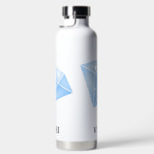 光沢のある青いダイヤモンドカラット ウォーターボトル (右面)