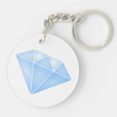 光沢のある青いダイヤモンドカラット キーホルダー (裏面)
